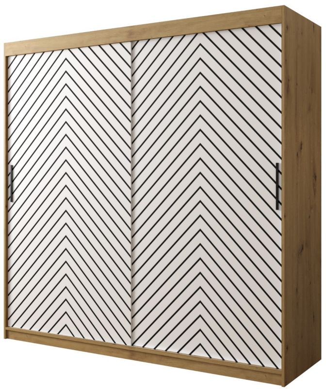 Szafa przesuwna Garderoba Abiks Jodełka 1 200 artisan + biały 1 szt.