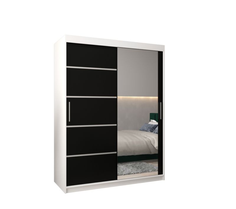 Szafa przesuwna Garderoba Abiks Verona 2 150 biały + czarny 1 szt.