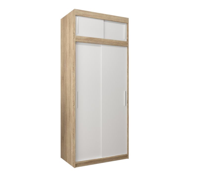 Szafa przesuwna Garderoba Abiks Tokyo 100 sonoma + biały z nadstawką 1 szt.