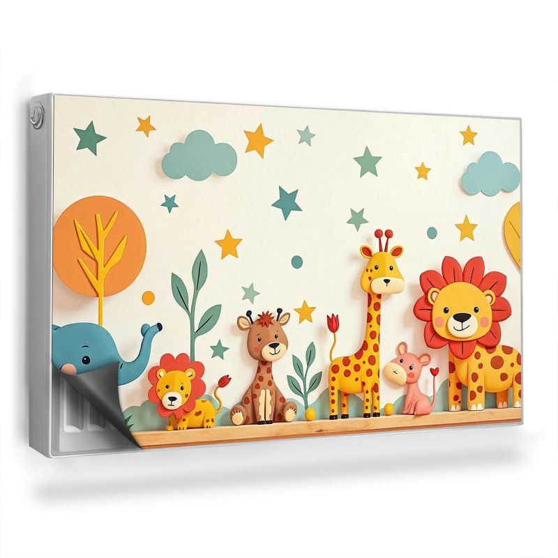 Dekoracyjna osłona mata na kaloryfer Wallfluent 100x60 cm Pastelowe zwierzątka 1 szt.