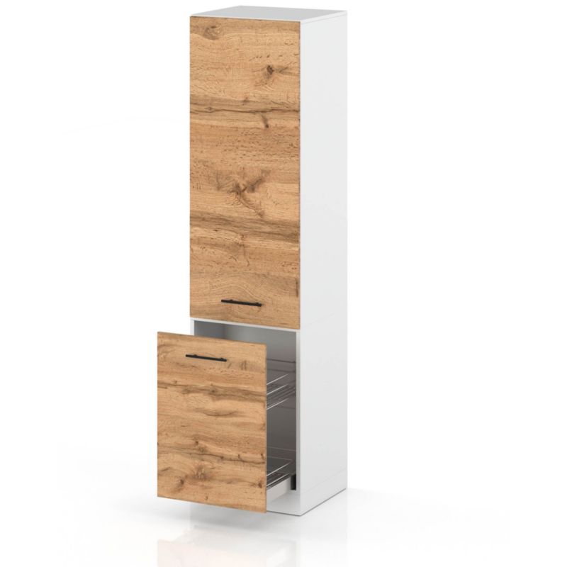 Szafka Kuchenna Hurtownia-Mebli Stojąca Cargo S60 CARGO sPremium 60cm Biały Mat Dąb Wotan 60x58x211 cm 1szt.