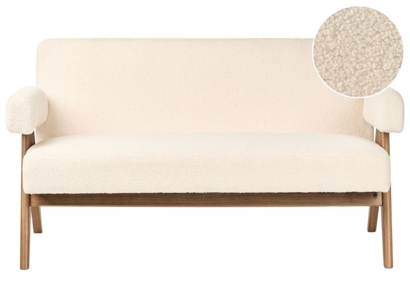 Sofa Tamre Boucle Złamana biel dla 2 osób 1 szt.