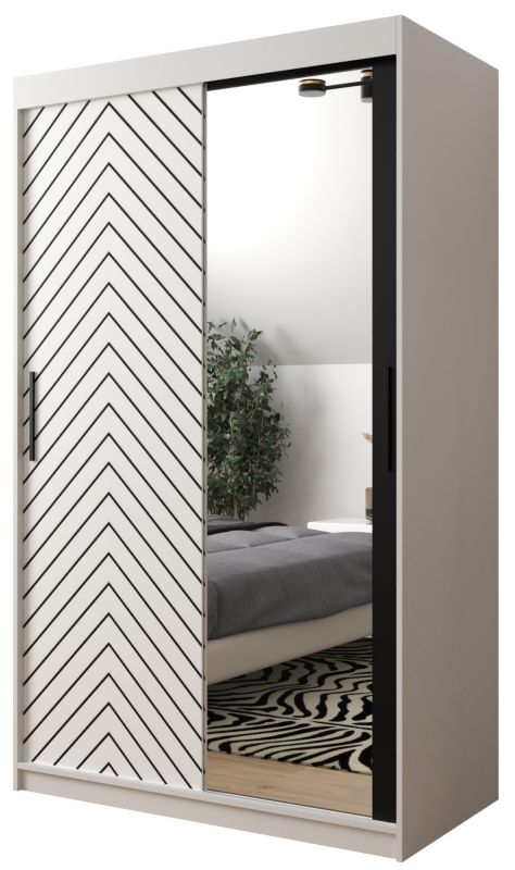 Szafa przesuwna Garderoba Abiks Jodełka 2 120 biały + biały 1 szt.