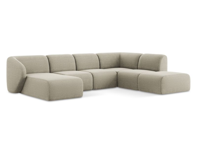 Sofa panoramiczna lewa LaMiaSofa CERVO z tkaniny bouclé 325x236 cm kreci 1 szt.