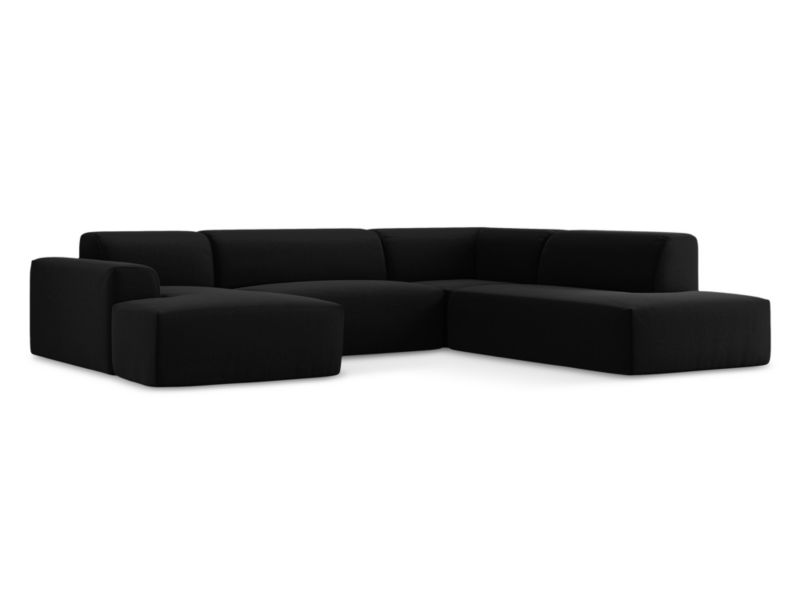 Sofa panoramiczna LaMiaSofa BOVA z tkaniny welwetowej 344x264 cm czarny 1 szt.