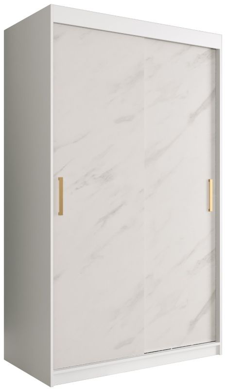 Szafa przesuwna Garderoba Abiks Marmur T 120 biały + biały 1 szt.