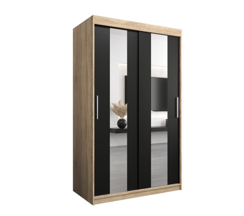 Szafa przesuwna Garderoba Abiks POLE 120 sonoma/czarny 1 szt.