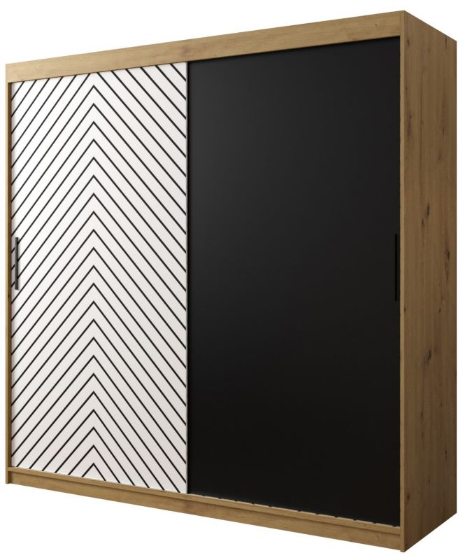 Szafa przesuwna Garderoba Abiks Jodełka 200 artisan + biały 1 szt.