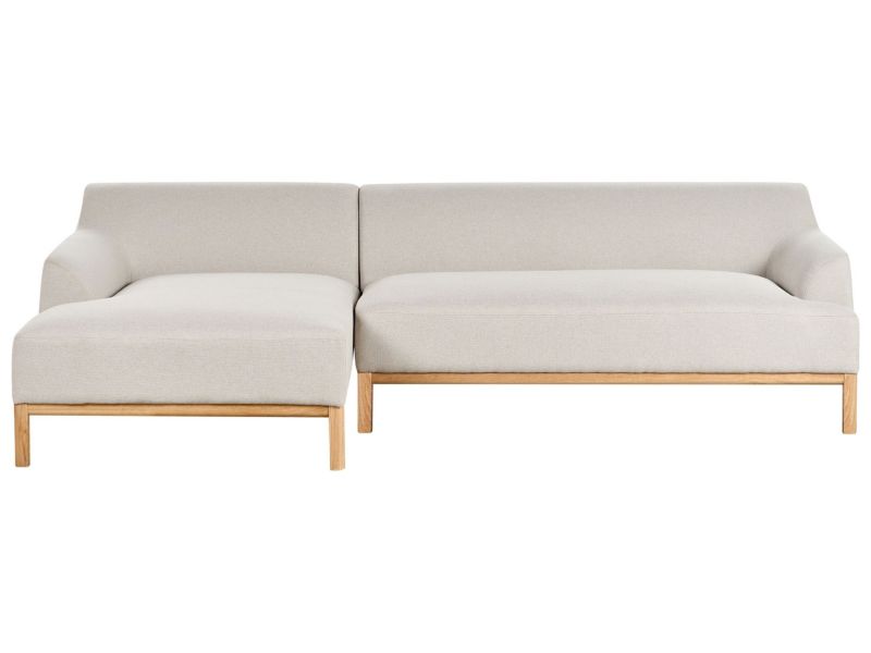 Sofa narożna prawostronna Sosjo Jasnobeżowy Tkanina Prawostronny 1 szt.