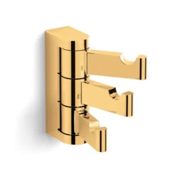 Wieszak ścienny potrójny Stella Milano złoty połysk, ruchome haczyki, 1 szt.