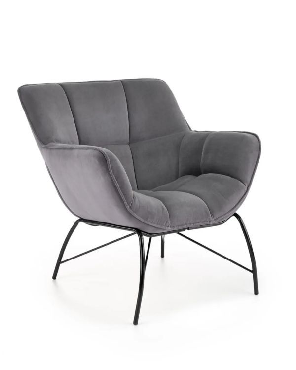 Fotel Halmar tapicerowany BELTON szary 1 szt