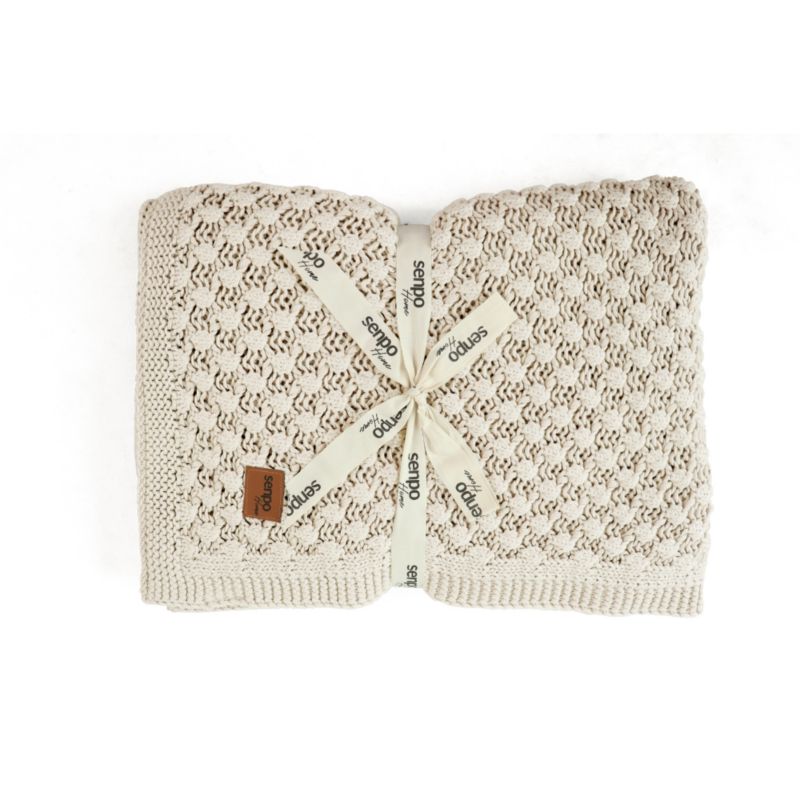 Koc dzianinowy Senpo Kremowy 1 szt.