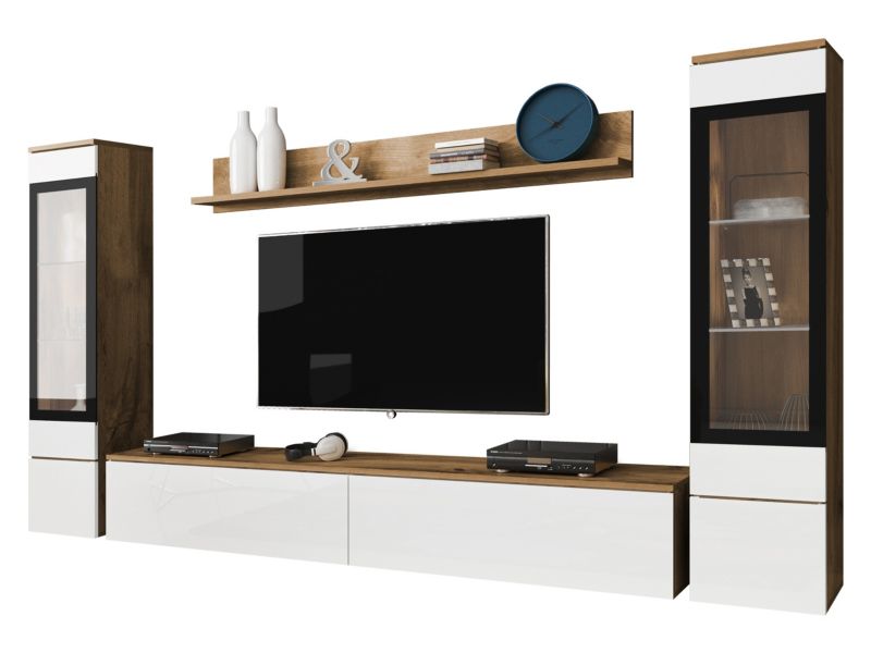 Meblościanka MIRJAN 24 Vera II wotan / biały połysk 1 kpl.