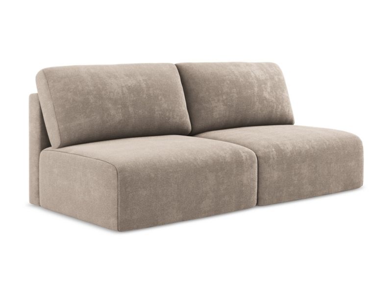 Sofa 3-osobowa z funkcją spania LaMiaSofa OSTIA z tkaniny szenilowej 216x102 cm ciemny beż 1 szt.