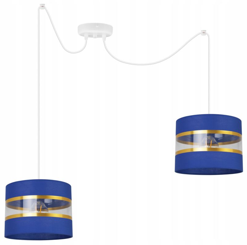 Lampa sufitowa wisząca Light Home LH Spider Elegance Gold 2x E27 60W granatowy/biały 1szt.