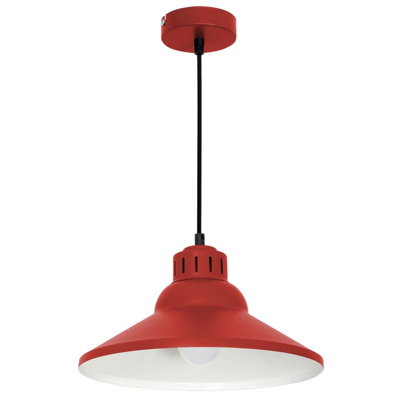 Lampa wisząca Luminex Works czerwony matowa-biała-czarna wym: 120 x 30 x 30 cm 1xE27 x 15W 1 szt.