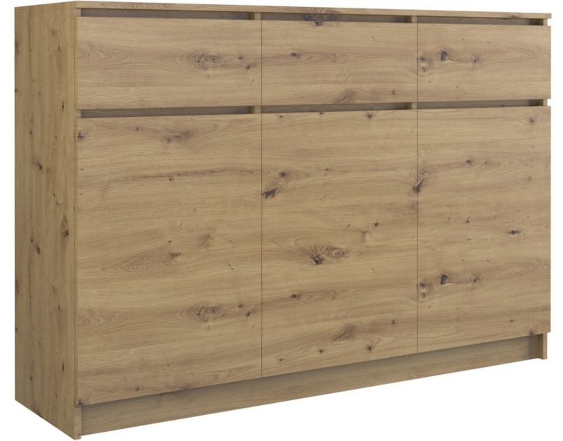 Komoda Topeshop 3D3S 120 - Dąb Artisan Szafka 40x120x97 cm 1 szt.