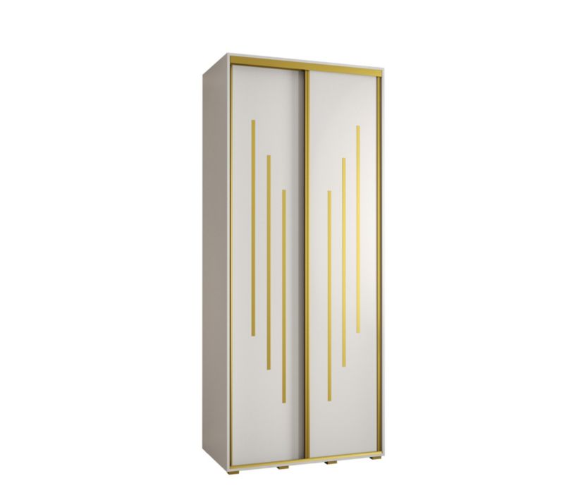 Szafa przesuwna Abiks DAVOS 8 wysoka szer.120cm gł.60cm biały/biały/złoty 1szt.