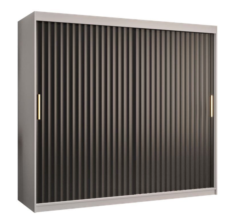 Szafa przesuwna Abiks RIFLO WAVE 1 200 biały mat + czarny mat 1 szt.