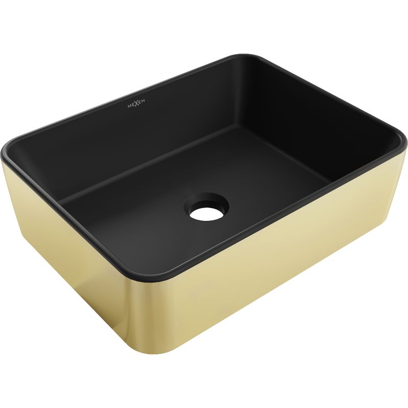 Umywalka nablatowa Mexen Catia czarny/złoty 48x37 cm 21314876 1 szt.