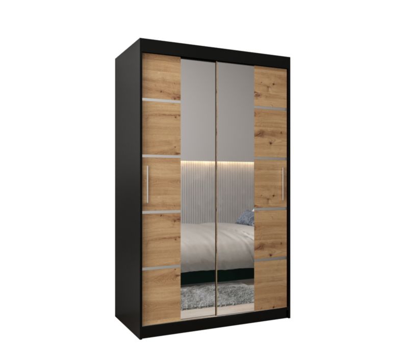 Szafa przesuwna Garderoba Abiks Verona 4 120 czarny + artisan 1 szt.