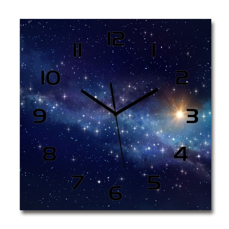 Zegar szklany Tulup Galaktyka czarne wskazówki 30x30 cm cm cichy 1 szt.