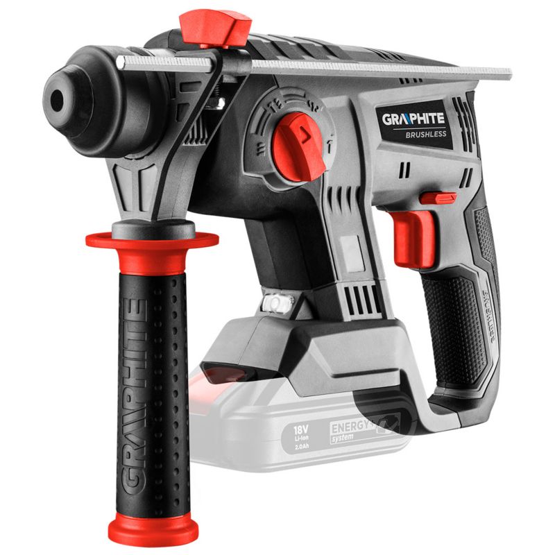 Młotowiertarka akumulatorowa GRAPHITE bezszczotkowa Energy+ 18V, Li-Ion, udar 2.2J, bez akumulatora 1 szt