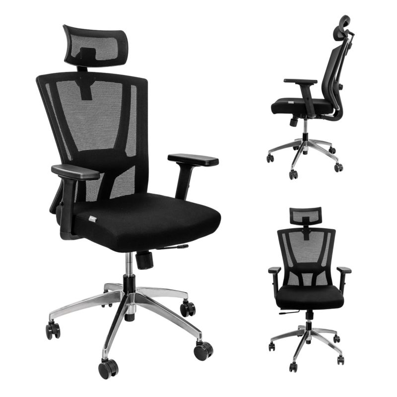 Krzesło Biurowe Obrotowe Furvero Zenith Ergonomicze Regulowane Czarne 1 szt.