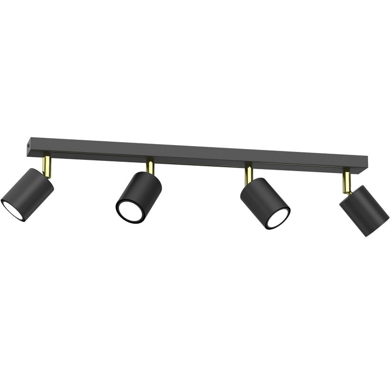 Lampa sufitowa Luminex Striper czarny mat-złoty połysk Listwa z lampami 4 x GU10 x 8W wym: 14,5 x 60 x 5,5 cm - 1 szt.