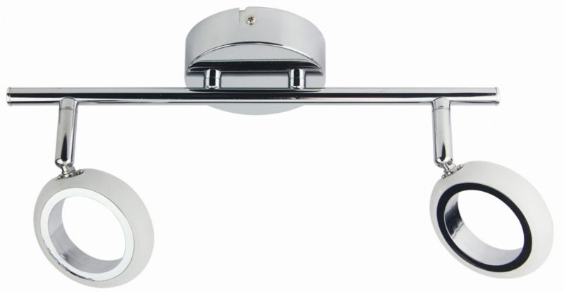 Lampa sufitowa Candellux Aurelion biała chromowana wym: 16 x 38 x 9 cm wbudowany LED 8W 1 szt.