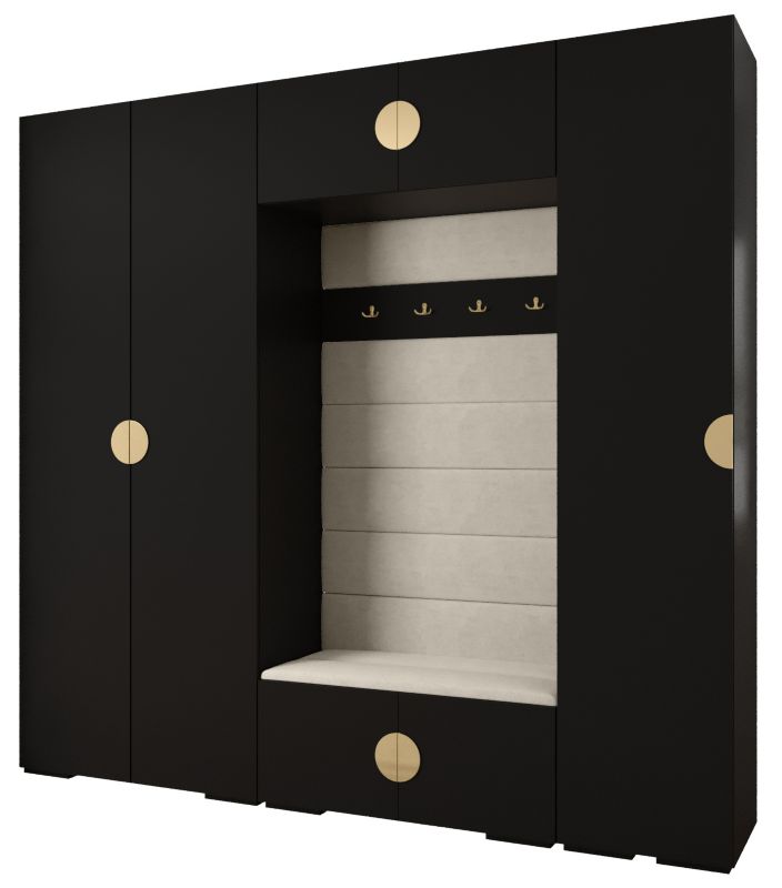 Garderoba do przedpokoju Abiks INOVA 4 Z8 czarny+złoty+manila02 1 szt.