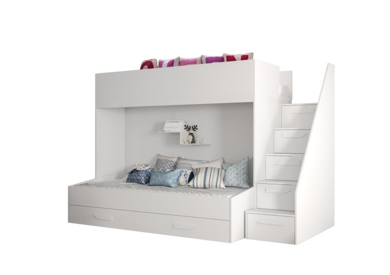 Łóżko piętrowe Antresola Abiks PARTY 16 biały + biały + biały 1 szt.