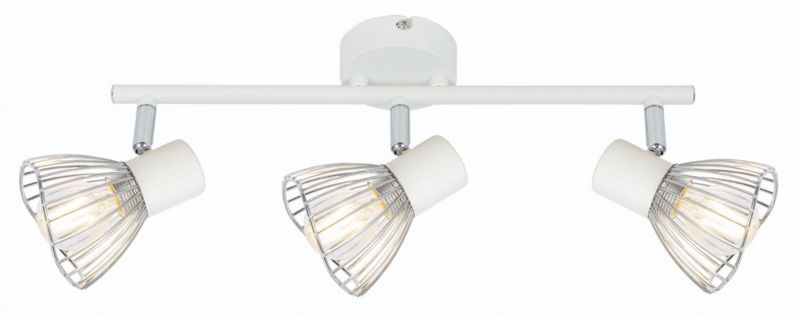 Lampa sufitowa Candellux Fly chromowana biała wym: 15 x 56 x 8 cm 3xE14 x 40W 1 szt.