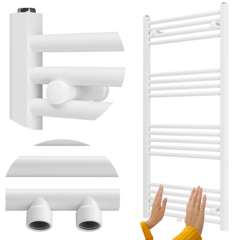 Grzejnik Łazienkowy Granitan Raven 120/60cm Biały Kaloryfer Drabinkowy 1kpl.