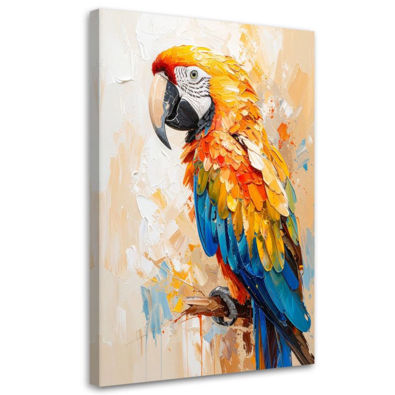 Obraz na płótnie nowoczesny do salonu Feeby Kolorowa Papuga 60x90cm 1szt
