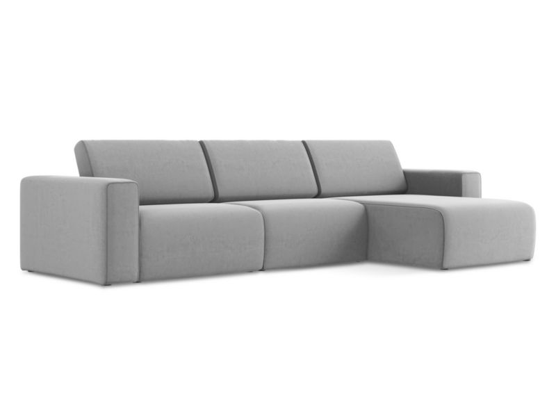 Modułowa sofa 4-osobowa LaMiaSofa CASERTA z tkaniny welwetowej 314x167 cm szary 1 szt.