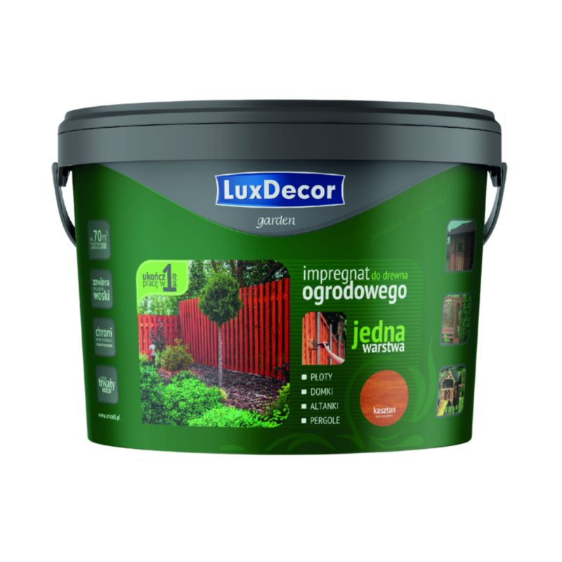 Impregnat do drewna ogrodowego Luxdecor garden, kolor kasztan, 4,5 l, 1 szt.