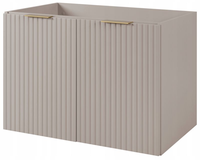 Szafka łazienkowa Furnidea 80 cm wisząca pod umywalkę ryflowana kaszmir mat Flow 1 szt.