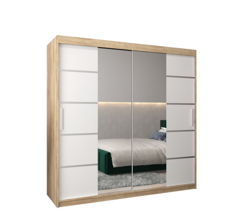 Szafa przesuwna Garderoba Abiks Verona 4 200 sonoma + biały 1 szt.