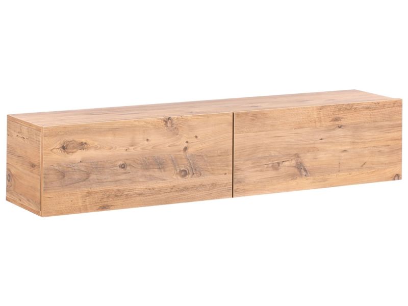 Wisząca szafka RTV Gladstone Brązowy 140 cm 1 szt.