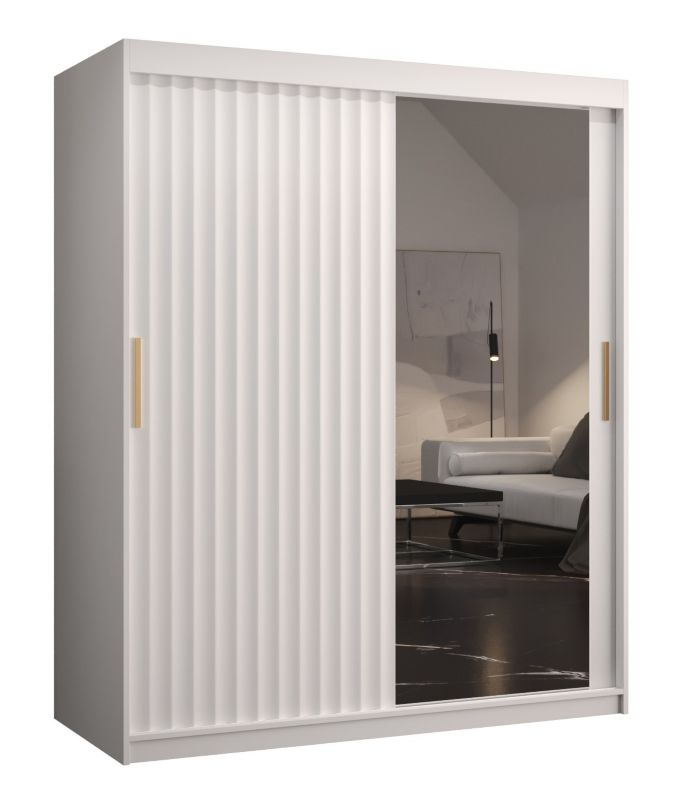 Szafa przesuwna Abiks RIFLO WAVE 2 150 biały mat + biały mat 1 szt.