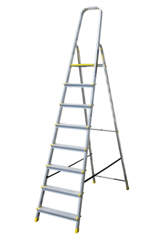 Drabina aluminiowa 8-stopniowa 120kg Bayersystem BS-DA8 domowa 1 szt.