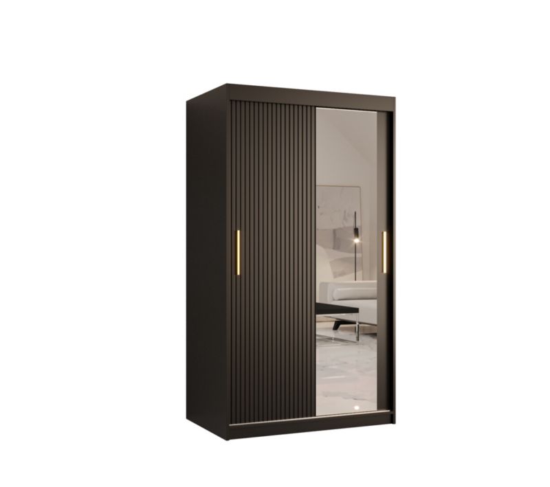 Szafa przesuwna Abiks RIFLO SLIM 2 100 czarny mat+ czarny mat 1 szt.