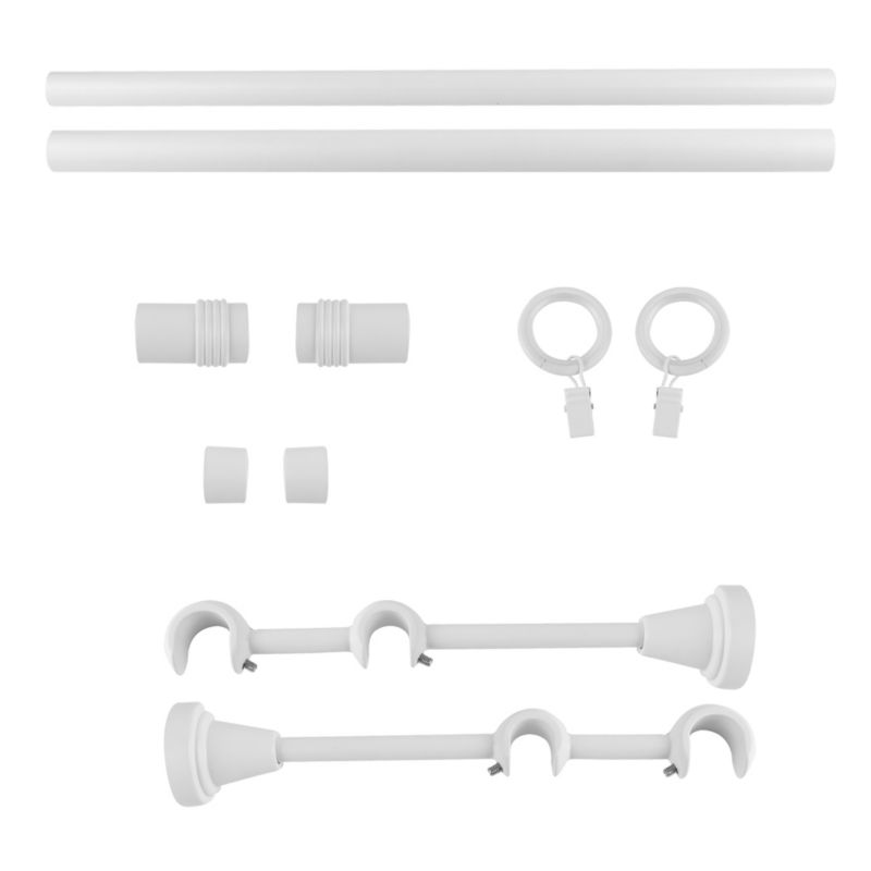 Karnisz podwójny GoodHome Anafi 19/16 mm 160 cm cylinder biały mat