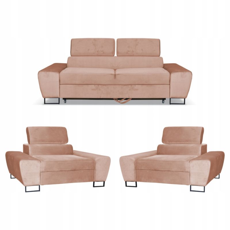 Zestaw mebli do salonu sofa i fotele Family Meble Bosso beż 1szt