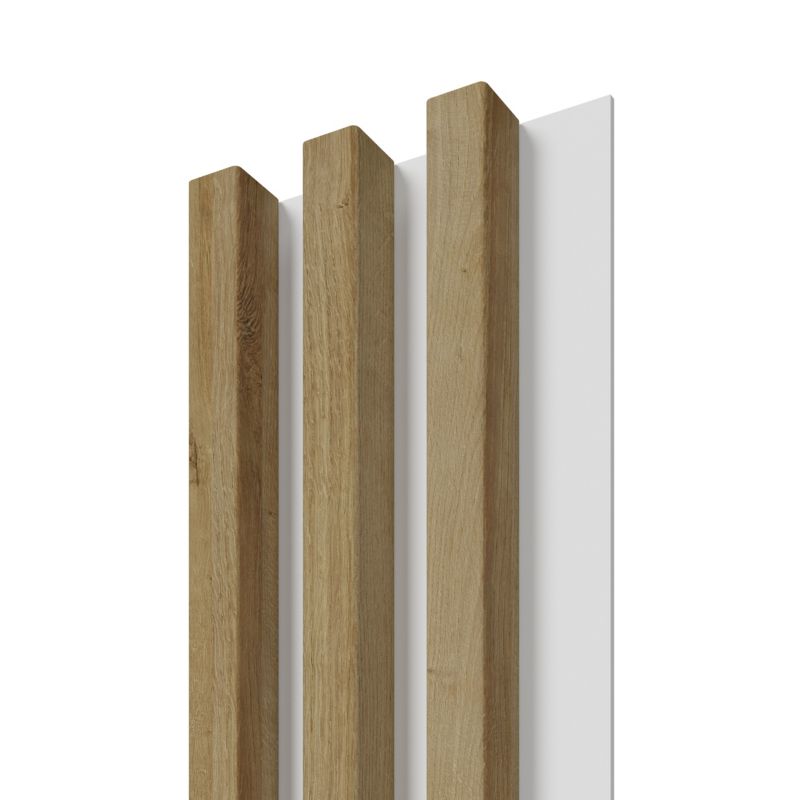 Lamel ścienny Stegu Linea Slim 265 x 15 cm Panel dąb/biały 3 elementy - 1szt.