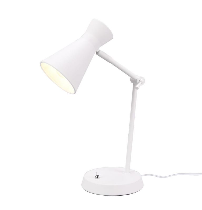 Lampka biurkowa RL Enzo biała 1 x E27 x 10W IP20 wym: 50.1 x 16.7 x 23.3 cm metal - 1 szt.