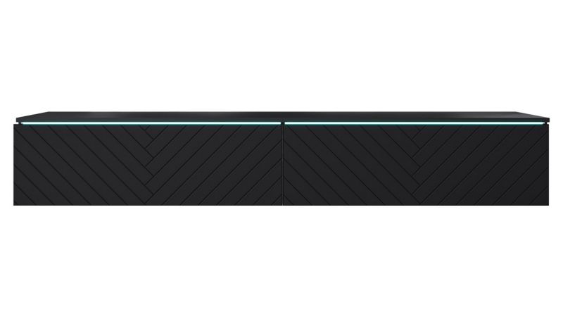 Szafka RTV MIRJAN 24 D180 MDF z oświetleniem LED czarny grafit/jodełka czarny 1 szt.