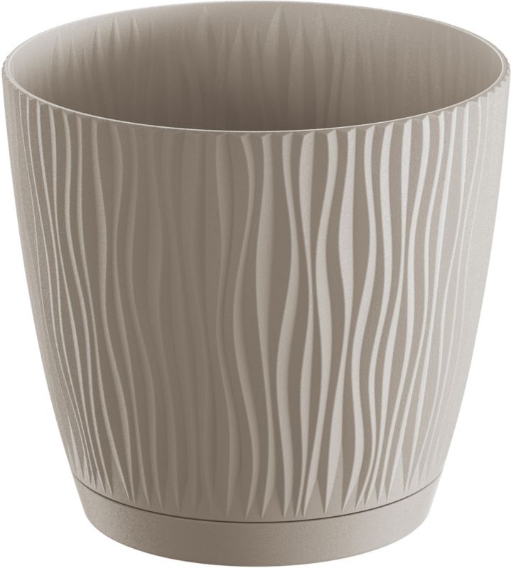 Doniczka z podstawką Sandy 16,8 cm mocca