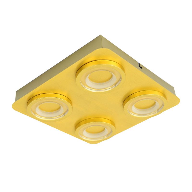 Plafon sufitowy nowoczesny Italux Aurore mosiądz-przezroczysty LED 20W 3000K 1550lm IP20 wym: 4,5 x 25 x 25 cm szkło - 1 szt.